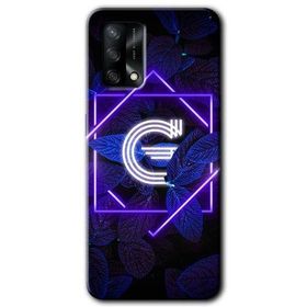 Oppo A74 Dark Neon Yaprak G Harfi Baskılı Uyumlu Silikon Kılıf