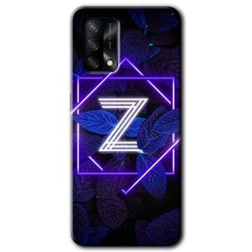 Oppo A74 Dark Neon Yaprak Z Harfi Baskılı Uyumlu Silikon Kılıf