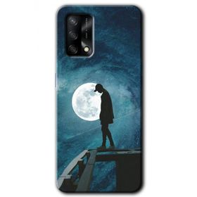 Oppo A74 Dolunay Yalnızlık Baskılı Uyumlu Silikon Kılıf