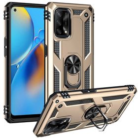 Oppo A74 Gold Kılıf Zırhlı Standlı Mıknatıslı Tank Kapak