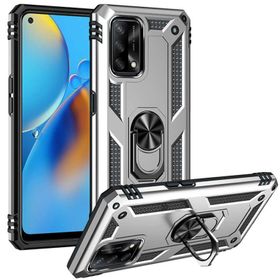 Oppo A74 Gri Kılıf Zırhlı Standlı Mıknatıslı Tank Kapak