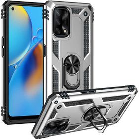 Oppo A74 Gri Kılıf Zırhlı Standlı Mıknatıslı Tank Kapak