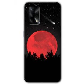 Oppo A74 Kanlı Ay Baskılı Uyumlu Silikon Kılıf