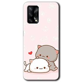 Oppo A74 Kedi Aşkı Baskılı Uyumlu Silikon Kılıf
