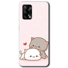 Oppo A74 Kedi Aşkı Baskılı Uyumlu Silikon Kılıf