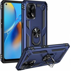 Oppo A74 Lacivert Kılıf Zırhlı Standlı Mıknatıslı Tank Kapak