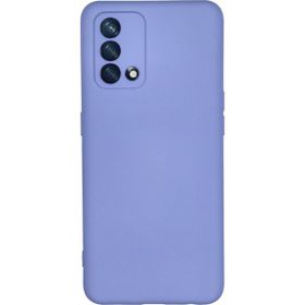 Oppo A74 Lila Kılıf Silikon Sürgülü Lens Korumalı Buzlu Şeffaf