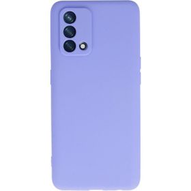 Oppo A74 Lila Kılıf Silikon Sürgülü Lens Korumalı Buzlu Şeffaf