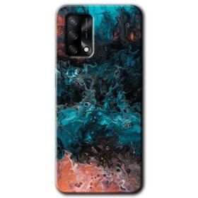 Oppo A74 Liquid Colorfull Baskılı Uyumlu Silikon Kılıf