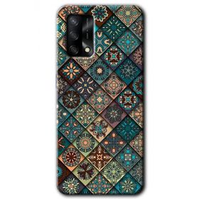 Oppo A74 Mandala Desen Baskılı Uyumlu Silikon Kılıf