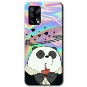 Oppo A74 Milkshake Panda Baskılı Uyumlu Silikon Kılıf