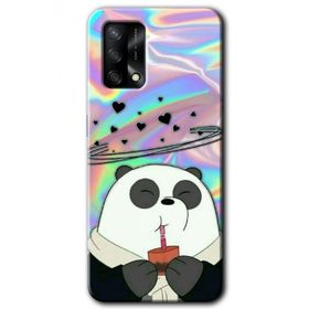 Oppo A74 Milkshake Panda Baskılı Uyumlu Silikon Kılıf