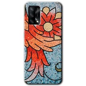 Oppo A74 Mozaik Çiçek Baskılı Uyumlu Silikon Kılıf