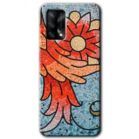 Oppo A74 Mozaik Çiçek Baskılı Uyumlu Silikon Kılıf