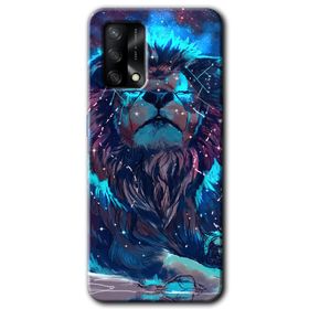Oppo A74 Neon Aslan Baskılı Uyumlu Silikon Kılıf