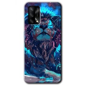 Oppo A74 Neon Aslan Baskılı Uyumlu Silikon Kılıf