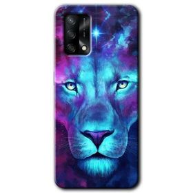 Oppo A74 Neon Lion Baskılı Uyumlu Silikon Kılıf