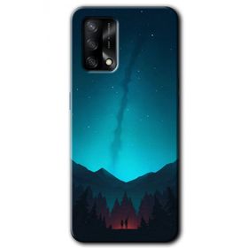 Oppo A74 Night Fores Mount Baskılı Uyumlu Silikon Kılıf