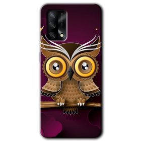 Oppo A74 Owl Bird Branch Baskılı Uyumlu Silikon Kılıf