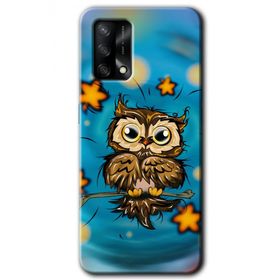 Oppo A74 Owl Bird Stars Baskılı Uyumlu Silikon Kılıf