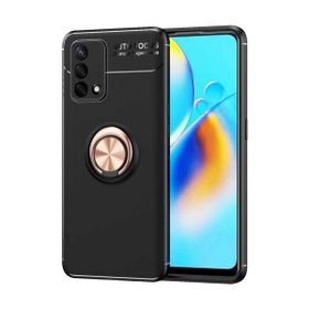 Oppo A74 Rose Gold Kılıf Zırhlı Standlı Mıknatıslı Tank Kapak