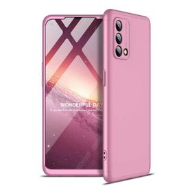 Oppo A74 Rose Gold Kılıf Zırhlı Standlı Mıknatıslı Tank Kapak