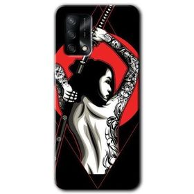 Oppo A74 Samurai Girl Baskılı Uyumlu Silikon Kılıf