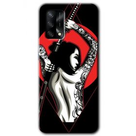 Oppo A74 Samurai Girl Baskılı Uyumlu Silikon Kılıf