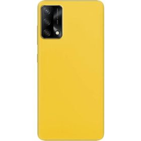 Oppo A74 Sarı Kılıf Silikon Sürgülü Lens Korumalı Buzlu Şeffaf