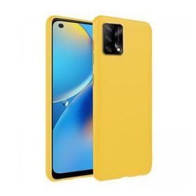 Oppo A74 Sarı Kılıf Silikon Sürgülü Lens Korumalı Buzlu Şeffaf