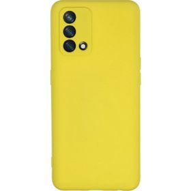 Oppo A74 Sarı Kılıf Silikon Sürgülü Lens Korumalı Buzlu Şeffaf