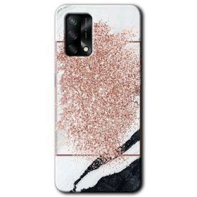 Oppo A74 Simli Mermer Baskılı Uyumlu Silikon Kılıf