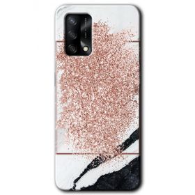 Oppo A74 Simli Mermer Baskılı Uyumlu Silikon Kılıf
