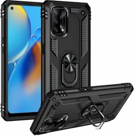 Oppo A74 Siyah Kılıf Zırhlı Standlı Mıknatıslı Tank Kapak