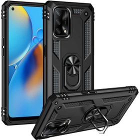 Oppo A74 Siyah Kılıf Zırhlı Standlı Mıknatıslı Tank Kapak