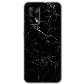 Oppo A74 Siyah Mermer Baskılı Uyumlu Silikon Kılıf