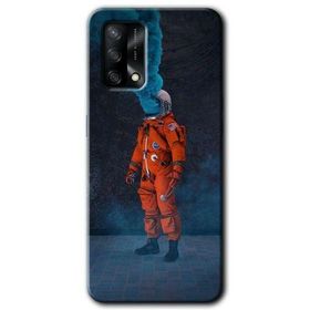 Oppo A74 Smoke Astronot Baskılı Uyumlu Silikon Kılıf