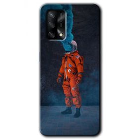 Oppo A74 Smoke Astronot Baskılı Uyumlu Silikon Kılıf