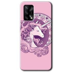 Oppo A74 Unicorn Pembe Baskılı Uyumlu Silikon Kılıf