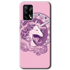 Oppo A74 Unicorn Pembe Baskılı Uyumlu Silikon Kılıf