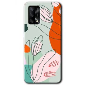 Oppo A74 Vektör Çiçekler Baskılı Uyumlu Silikon Kılıf