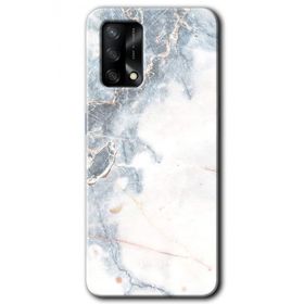 Oppo A74 White Marble Baskılı Uyumlu Silikon Kılıf