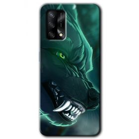 Oppo A74 Yeşil Kurt Baskılı Uyumlu Silikon Kılıf