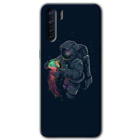 Oppo A91 Astronot Kıyafeti Baskılı Uyumlu Silikon Kılıf