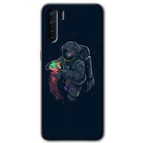 Oppo A91 Astronot Kıyafeti Baskılı Uyumlu Silikon Kılıf