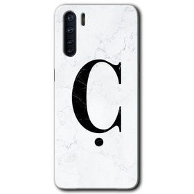 Oppo A91 Beyaz Mermer Desenli Ç Harfi Baskılı Uyumlu Silikon Kılıf