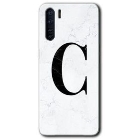 Oppo A91 Beyaz Mermer Desenli Ç Harfi Baskılı Uyumlu Silikon Kılıf