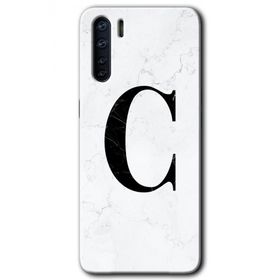 Oppo A91 Beyaz Mermer Desenli Ç Harfi Baskılı Uyumlu Silikon Kılıf