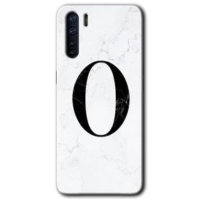 Oppo A91 Beyaz Mermer Desenli Ö Harfi Baskılı Uyumlu Silikon Kılıf