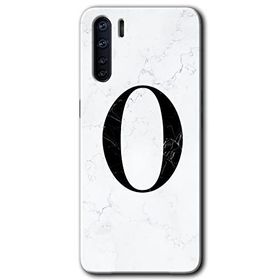 Oppo A91 Beyaz Mermer Desenli Ö Harfi Baskılı Uyumlu Silikon Kılıf